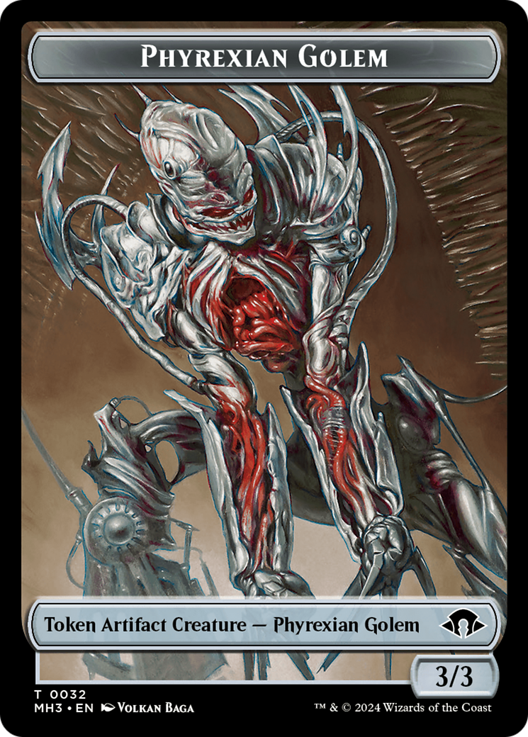 Phyrexian Golem // Energy Reserve Double-Sided Token [Modern Horizons 3 Tokens] | Gaming Infinity