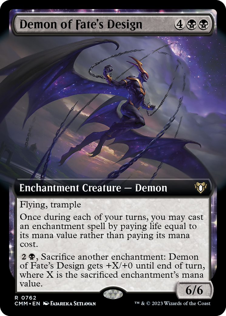 Demon of Fate's Design (Extended Art) [Commander Masters] | Gaming Infinity