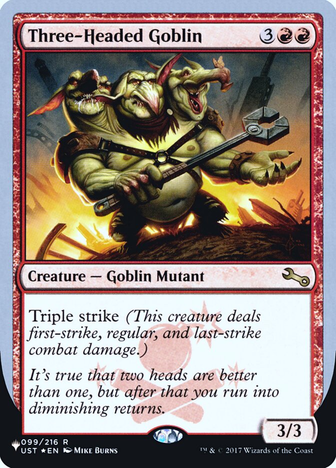 Three-Headed Goblin (Unfinity Foil Edition) [The List] | Gaming Infinity