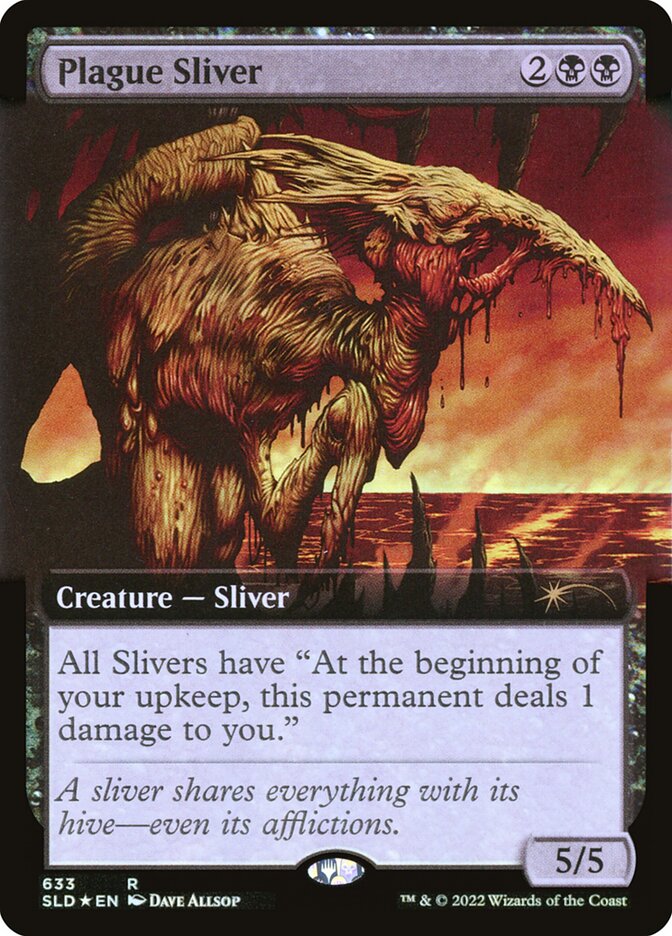 Plague Sliver (Extended Art) (Step-and-Compleat Foil) [Secret Lair Drop Promos] | Gaming Infinity