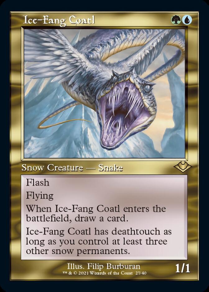 Ice-Fang Coatl (Retro Foil Etched) [Modern Horizons] | Gaming Infinity