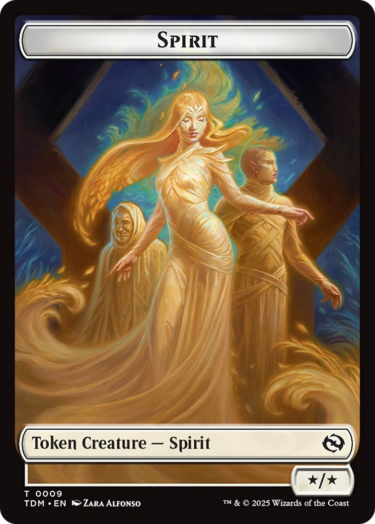 Spirit (0008) // Spirit (0009) Double-Sided Token [Tarkir: Dragonstorm Tokens] | Gaming Infinity