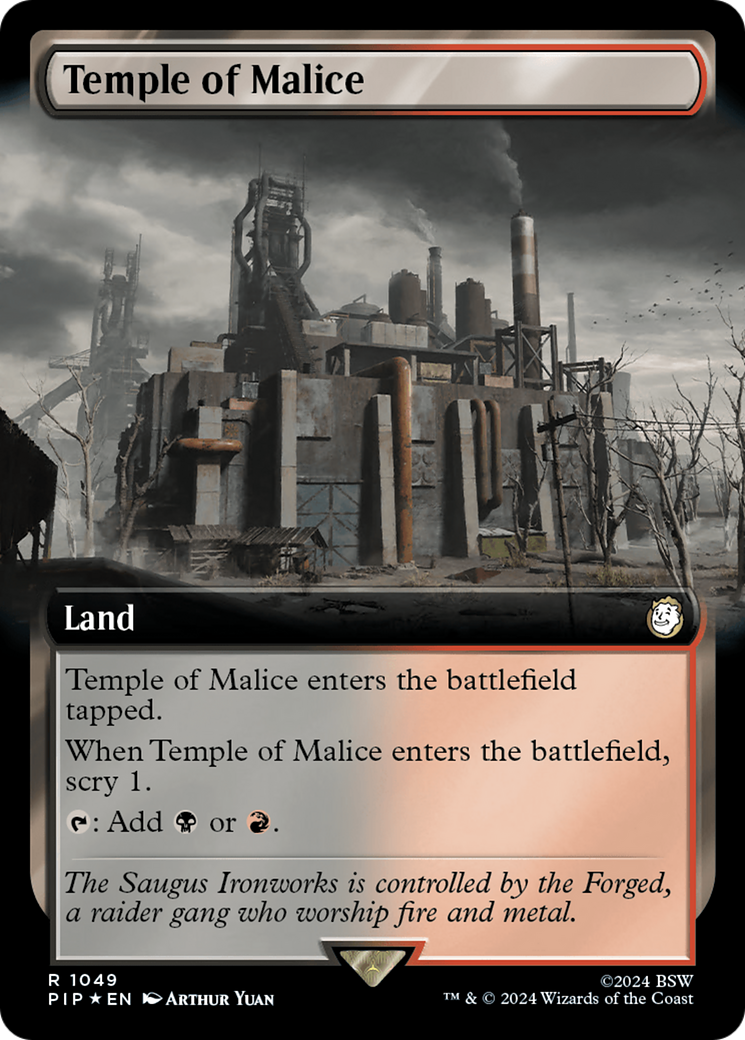 Temple of Malice (Extended Art) (Surge Foil) [Fallout] | Gaming Infinity