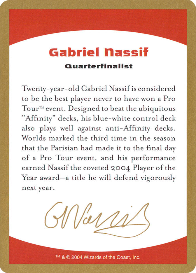 Gabriel Nassif Bio [World Championship Decks 2004] | Gaming Infinity