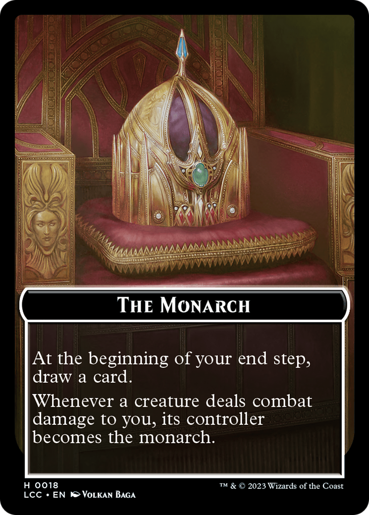 The Monarch // Dinosaur Double-Sided Token [The Lost Caverns of Ixalan Commander Tokens] | Gaming Infinity