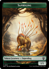 Tarmogoyf // Saproling Double-Sided Token [Modern Horizons 3 Commander Tokens] | Gaming Infinity