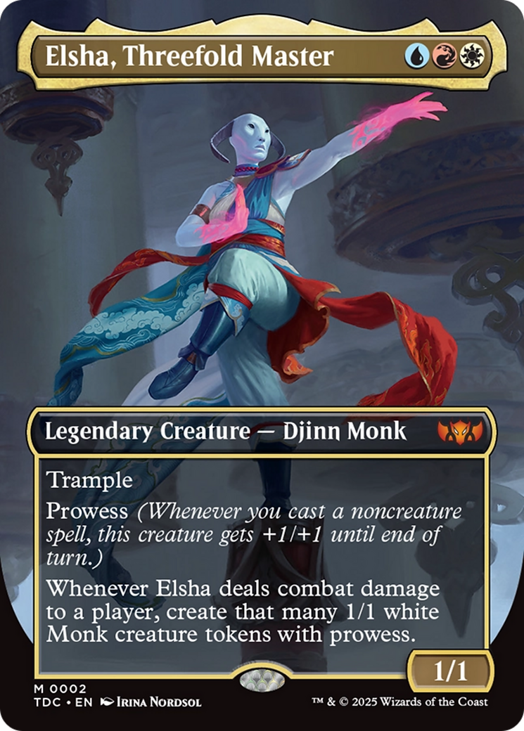 Elsha, Threefold Master (Borderless) [Tarkir: Dragonstorm Commander] | Gaming Infinity