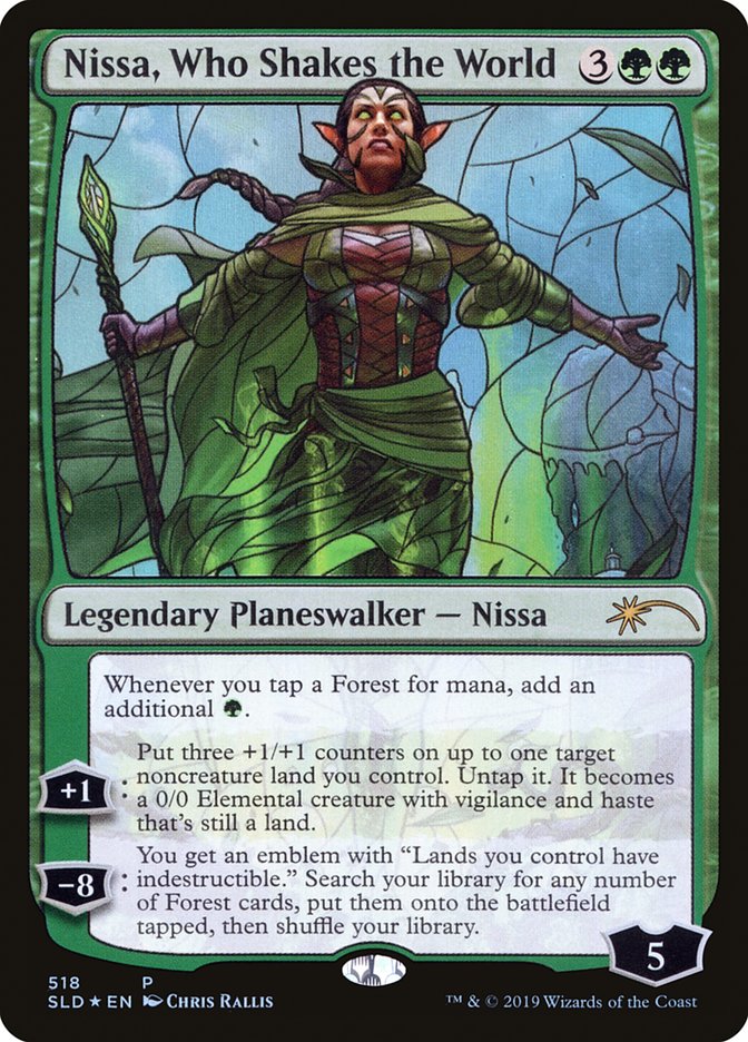 Nissa, Who Shakes the World (Stained Glass) [Secret Lair Drop Promos] | Gaming Infinity