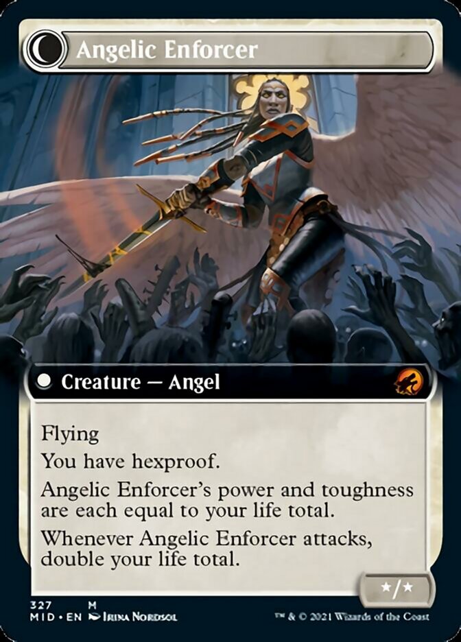 Enduring Angel // Angelic Enforcer (Extended Art) [Innistrad: Midnight Hunt] | Gaming Infinity