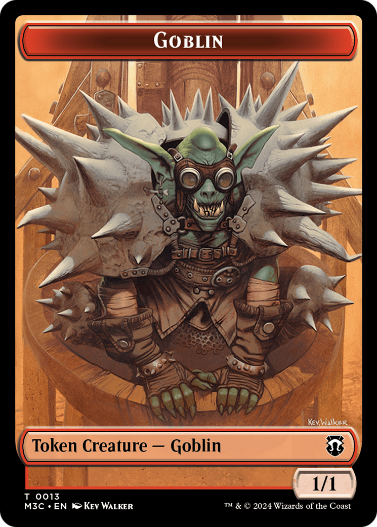 Tarmogoyf (Ripple Foil) // Goblin Double-Sided Token [Modern Horizons 3 Commander Tokens] | Gaming Infinity