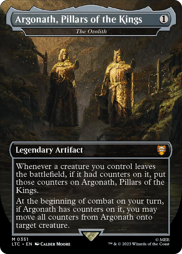 Argonath, Pillars of the Kings - The Ozolith (Borderless) (Surge Foil) [The Lord of the Rings: Tales of Middle-Earth Commander] | Gaming Infinity