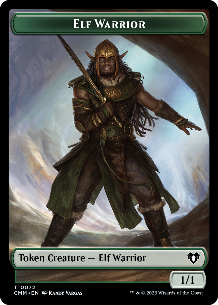 Elf Warrior // Cleric Double-Sided Token [Commander Masters Tokens] | Gaming Infinity