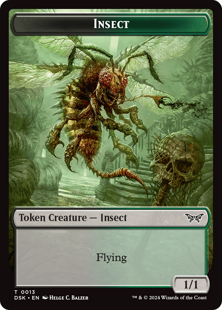 Insect (0013) // Manifest Double-Sided Token [Duskmourn: House of Horror Tokens] | Gaming Infinity