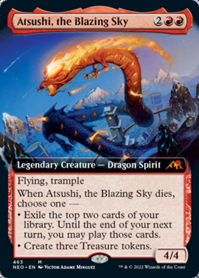 Atsushi, the Blazing Sky (Extended Art) [Kamigawa: Neon Dynasty] | Gaming Infinity