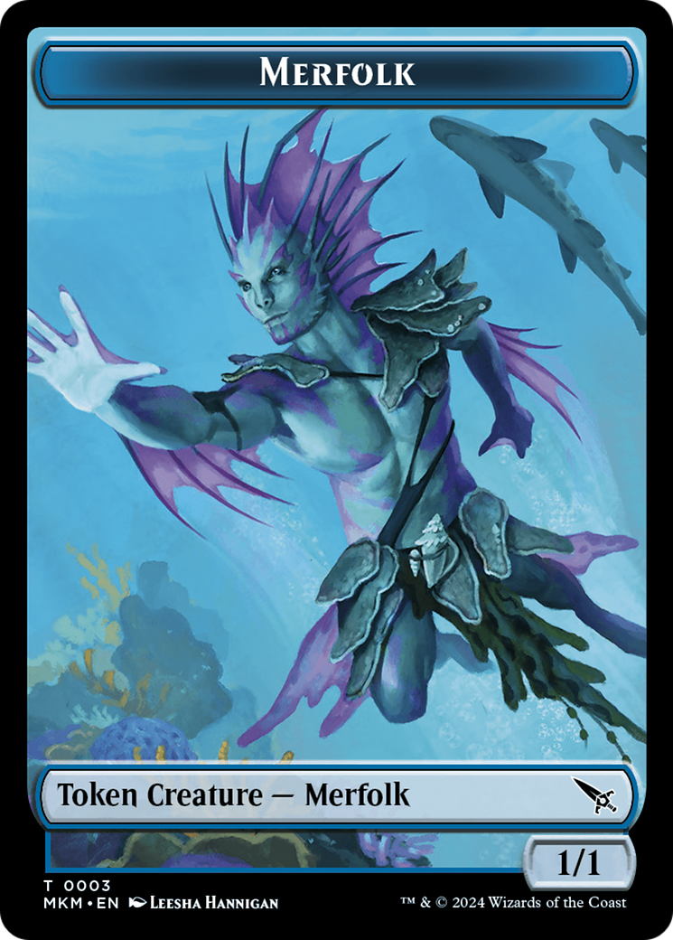 Detective // Merfolk Double-Sided Token [Murders at Karlov Manor Tokens] | Gaming Infinity