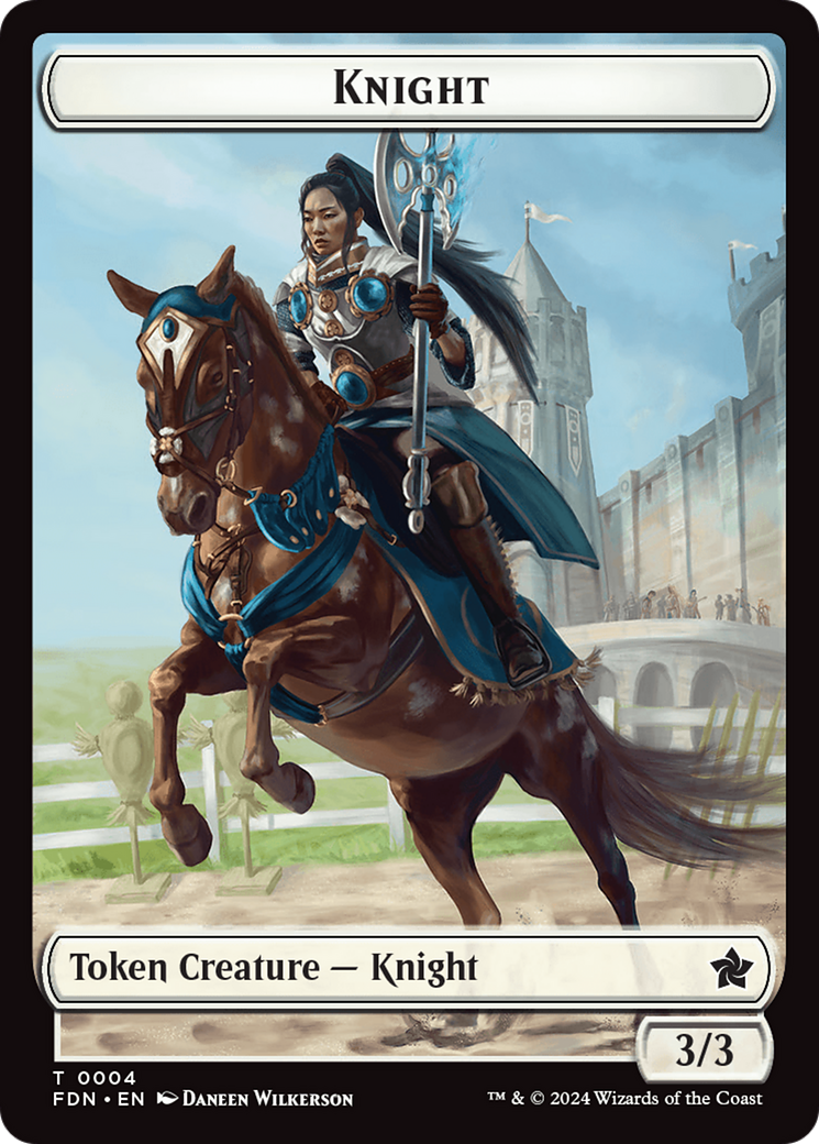 Human // Knight Double-Sided Token [Foundations Tokens] | Gaming Infinity