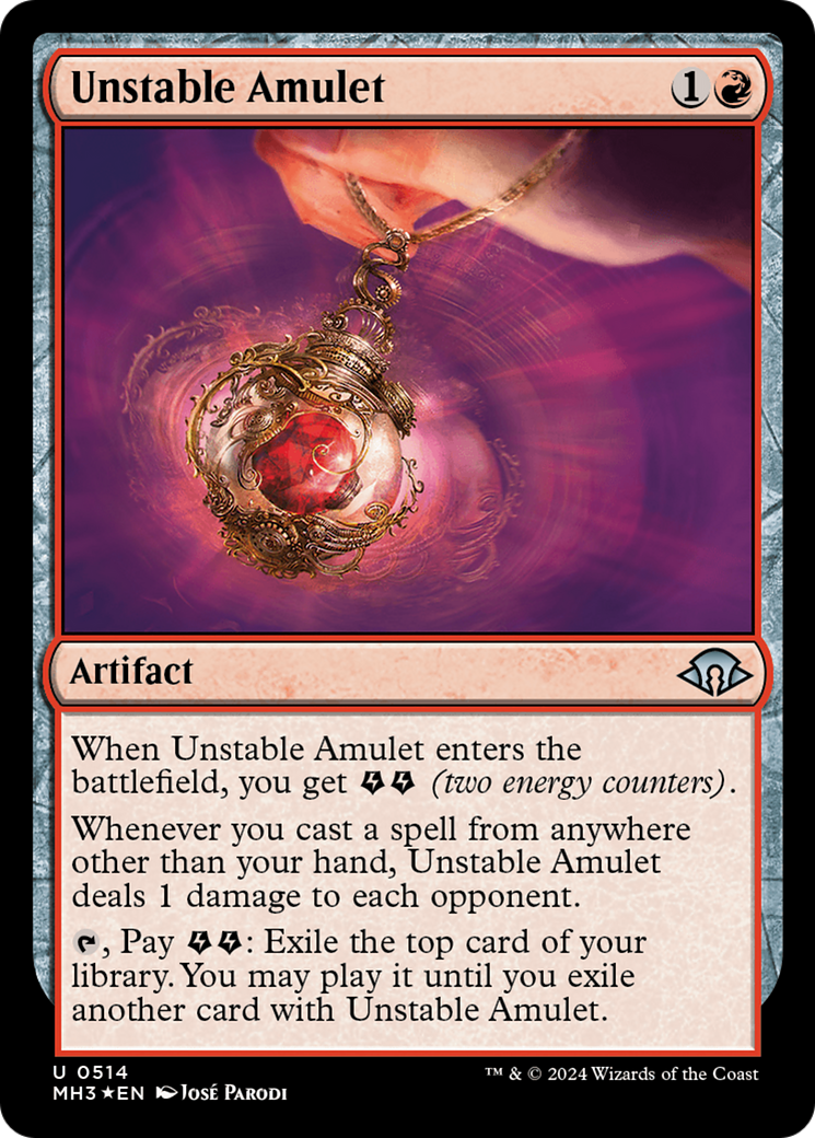 Unstable Amulet (Ripple Foil) [Modern Horizons 3] | Gaming Infinity