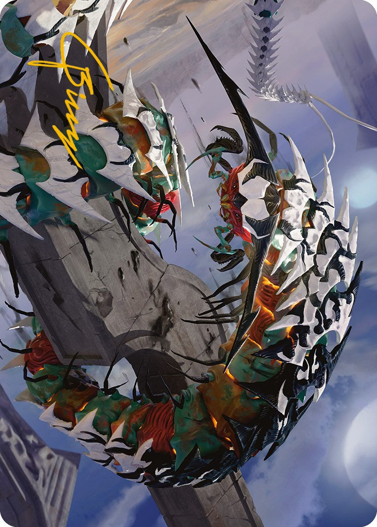 Atraxa's Skitterfang Art Card (Gold-Stamped Signature) [Phyrexia: All Will Be One Art Series] | Gaming Infinity