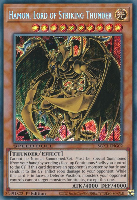 Hamon, Lord of Striking Thunder [SGX3-ENG02] Secret Rare | Gaming Infinity