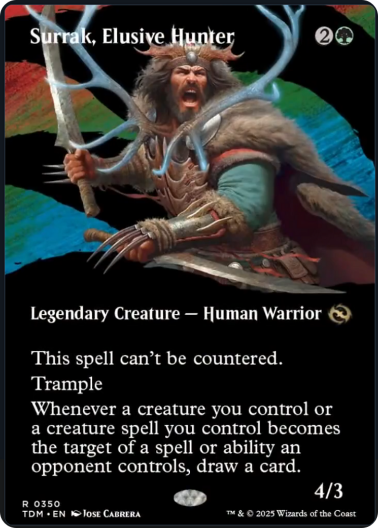 Surrak, Elusive Hunter (Borderless) [Tarkir: Dragonstorm] | Gaming Infinity
