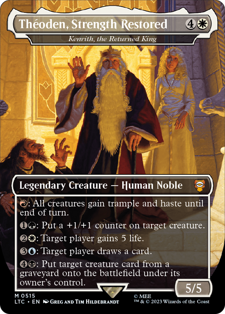 Theoden, Strength Restored - Kenrith, the Returned King (Borderless) [The Lord of the Rings: Tales of Middle-Earth Commander] | Gaming Infinity