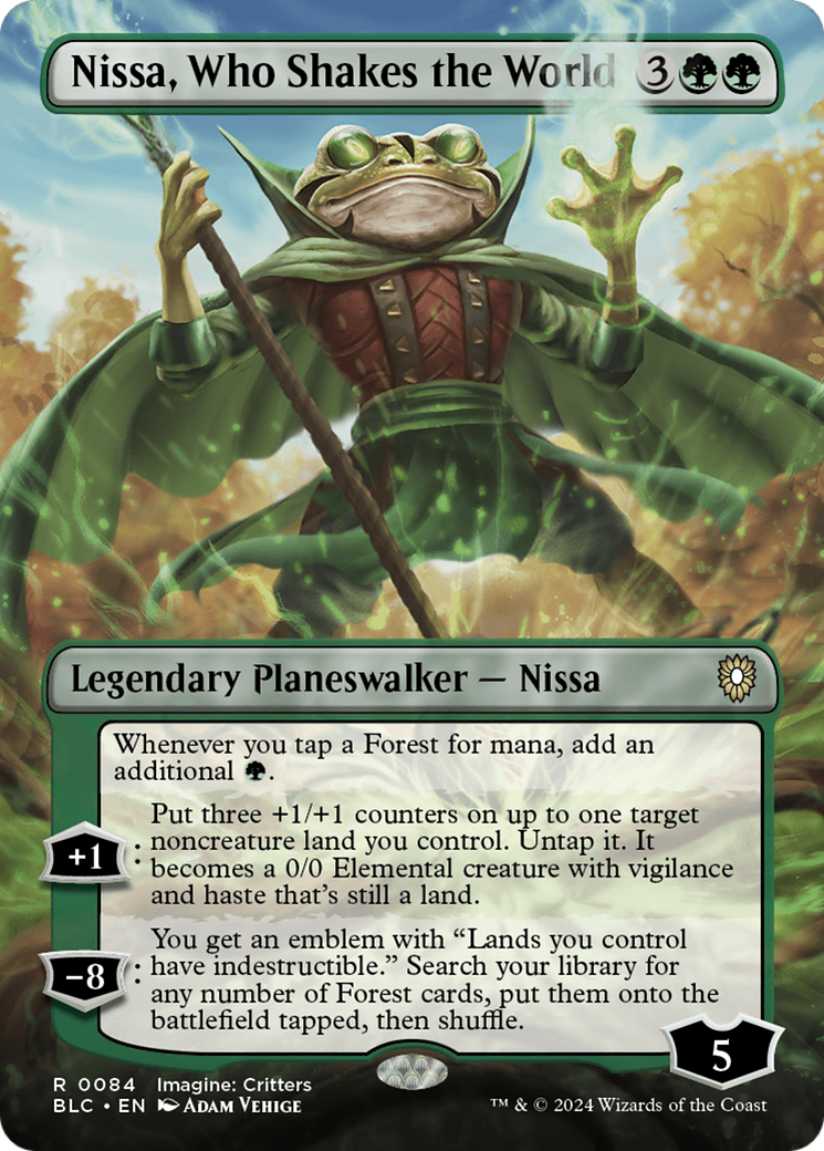 Nissa, Who Shakes the World (Borderless) [Bloomburrow Commander] | Gaming Infinity