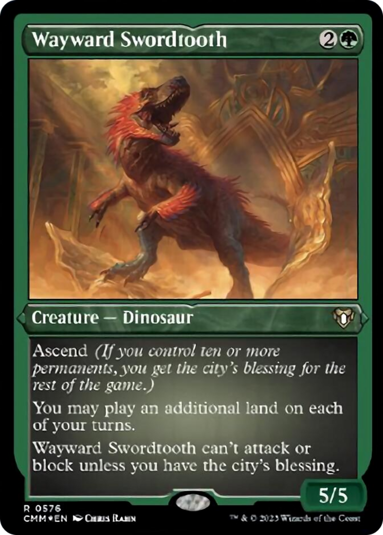 Wayward Swordtooth (Foil Etched) [Commander Masters] | Gaming Infinity