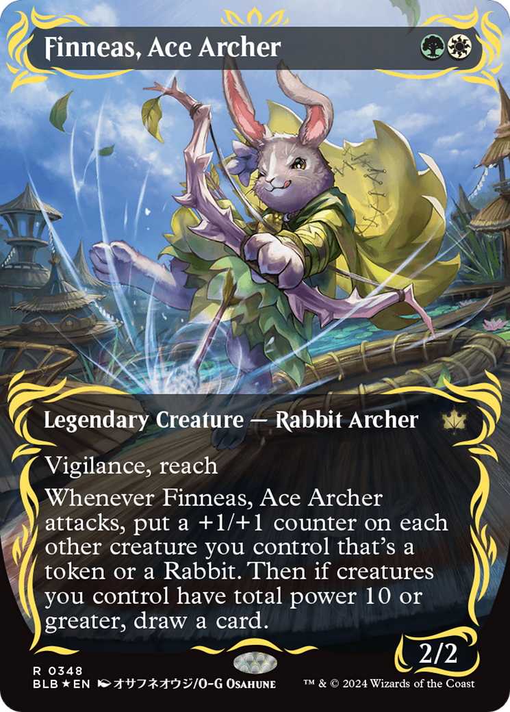 Finneas, Ace Archer (Borderless) (Raised Foil) [Bloomburrow] | Gaming Infinity