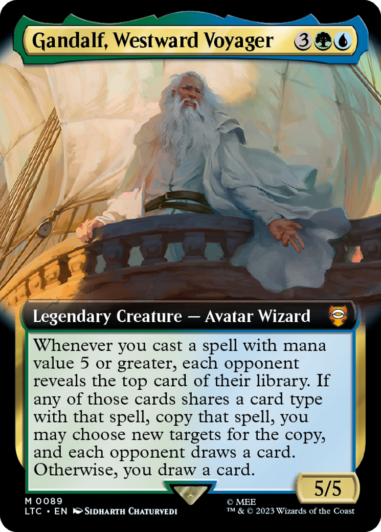 Gandalf, Westward Voyager (Extended Art) [The Lord of the Rings: Tales of Middle-Earth Commander] | Gaming Infinity