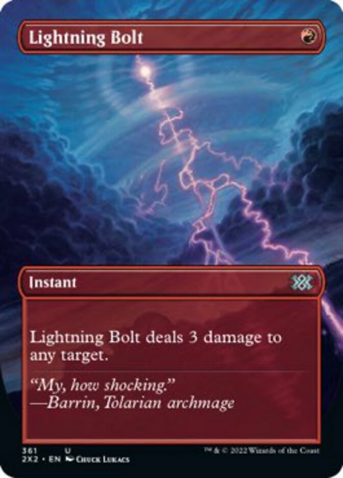 Lightning Bolt (Borderless Alternate Art) [Double Masters 2022] | Gaming Infinity