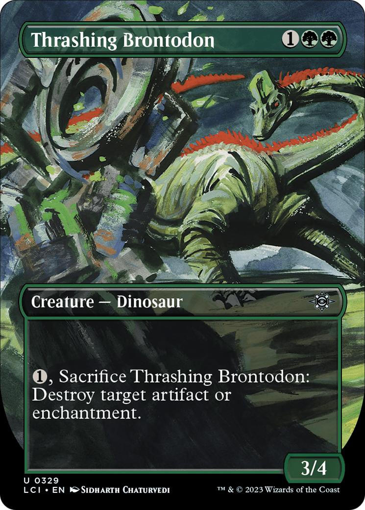 Thrashing Brontodon (Borderless) [The Lost Caverns of Ixalan] | Gaming Infinity