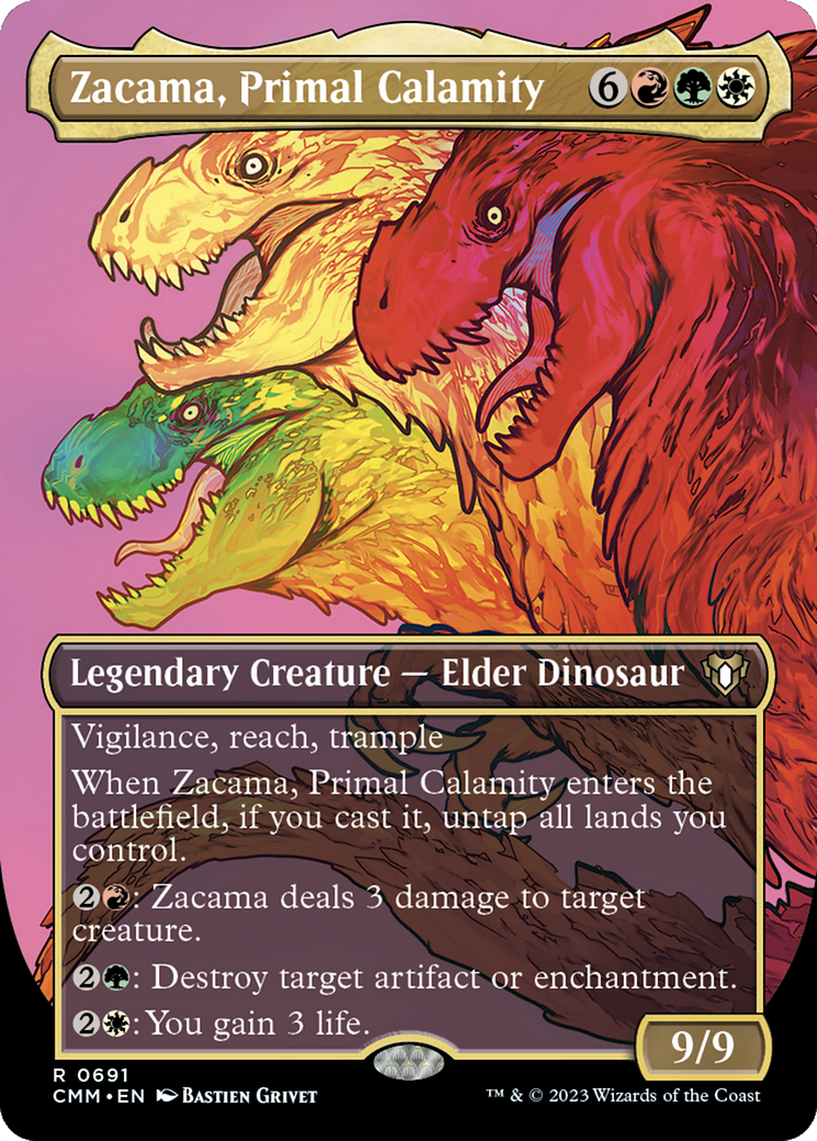 Zacama, Primal Calamity (Borderless Profile) [Commander Masters] | Gaming Infinity