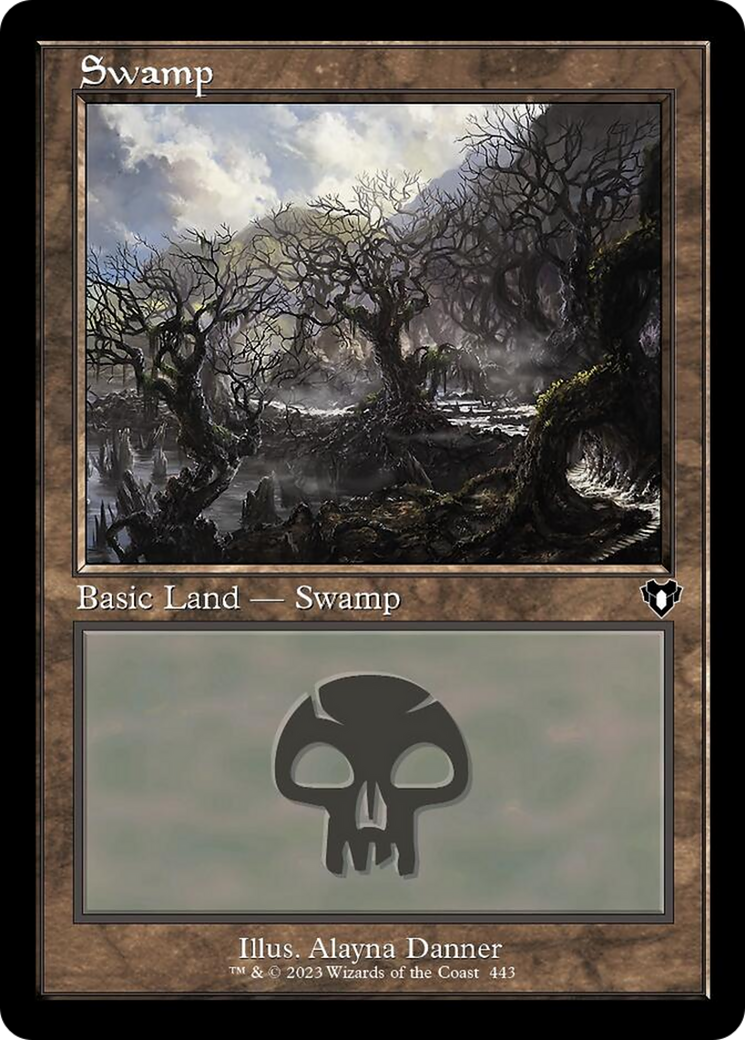 Swamp (443) (Retro) [Commander Masters] | Gaming Infinity