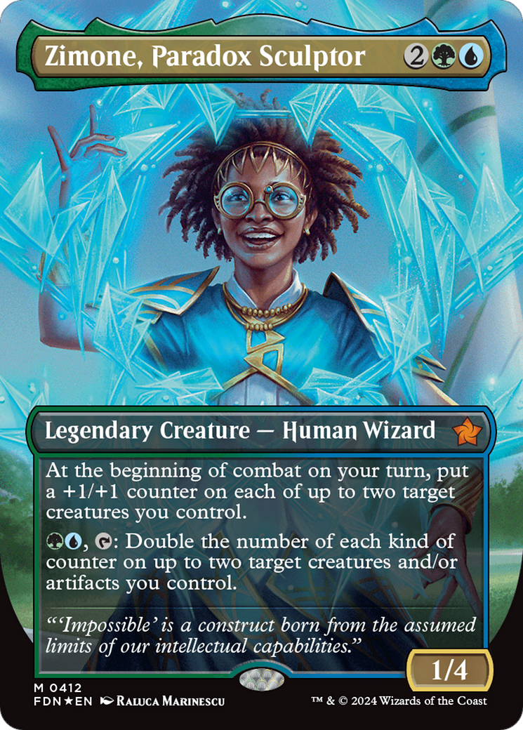 Zimone, Paradox Sculptor (Borderless) (Mana Foil) [Foundations] | Gaming Infinity