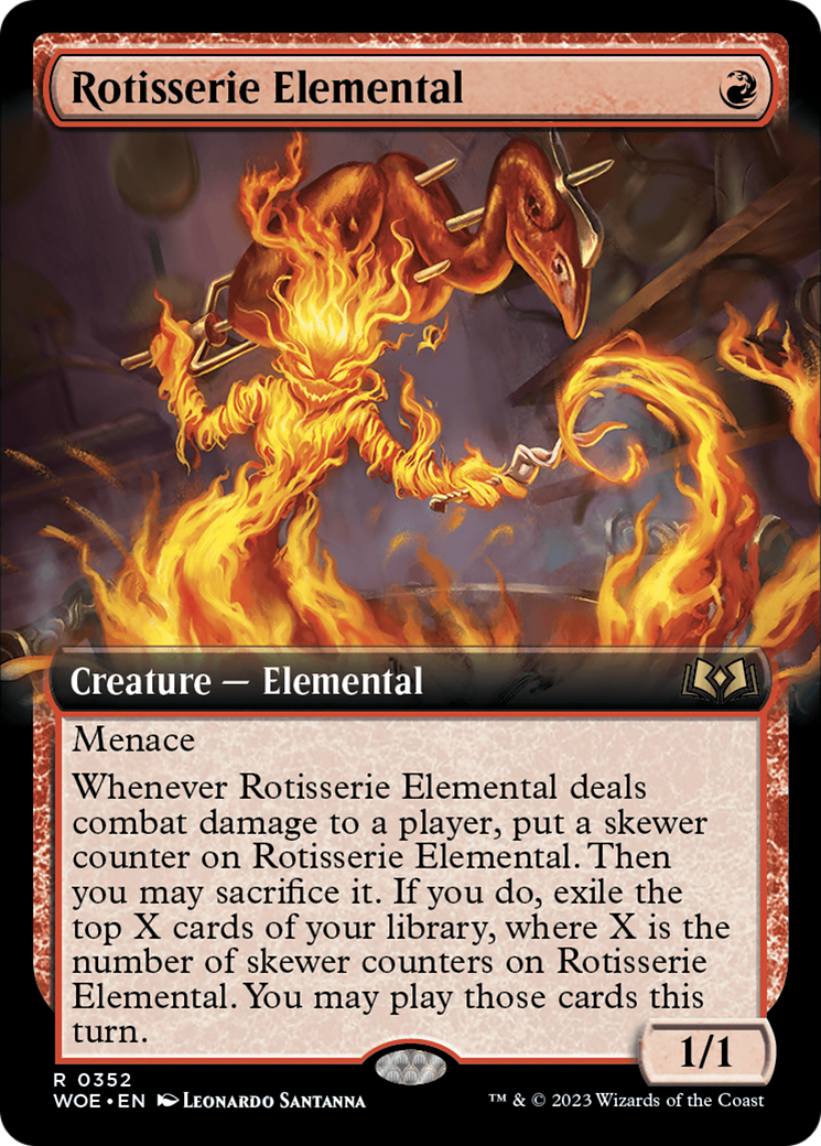 Rotisserie Elemental (Extended Art) [Wilds of Eldraine] | Gaming Infinity