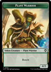 Plant Warrior // Plant Double-Sided Token [Outlaws of Thunder Junction Commander Tokens] | Gaming Infinity