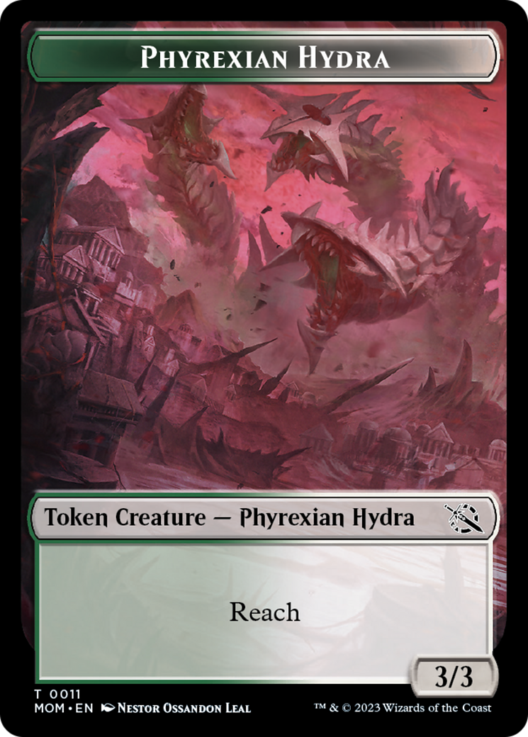 Warrior // Phyrexian Hydra (11) Double-Sided Token [March of the Machine Tokens] | Gaming Infinity