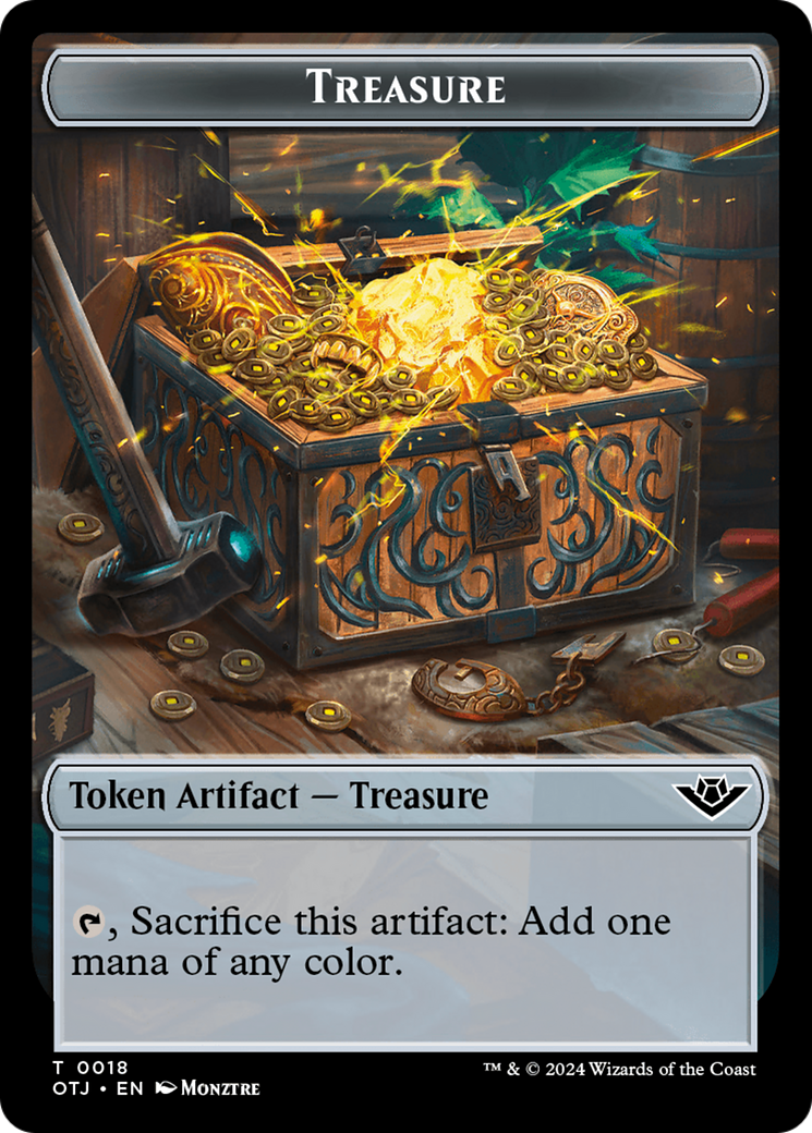 Dragon Elemental // Treasure Double-Sided Token [Outlaws of Thunder Junction Commander Tokens] | Gaming Infinity