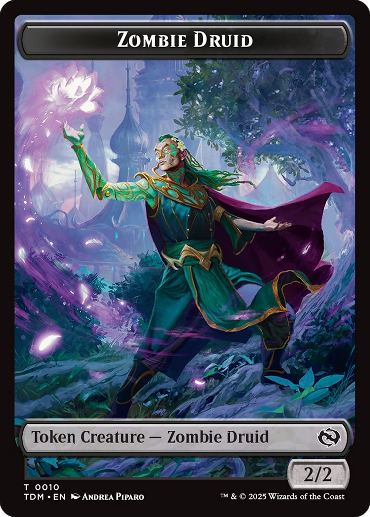 Treasure // Zombie Druid Double-Sided Token [Tarkir: Dragonstorm Tokens] | Gaming Infinity