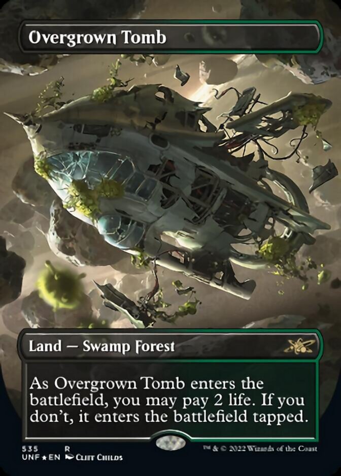 Overgrown Tomb (Borderless) (Galaxy Foil) [Unfinity] | Gaming Infinity