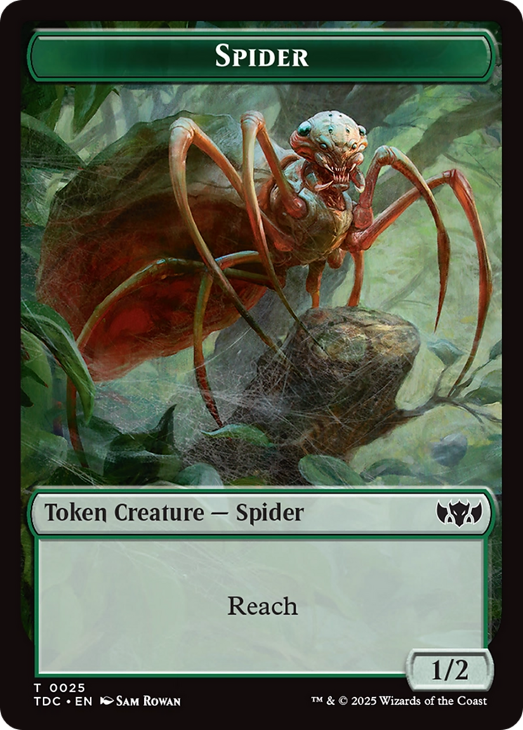 Wall // Spider Double-Sided Token [Tarkir: Dragonstorm Commander Tokens] | Gaming Infinity