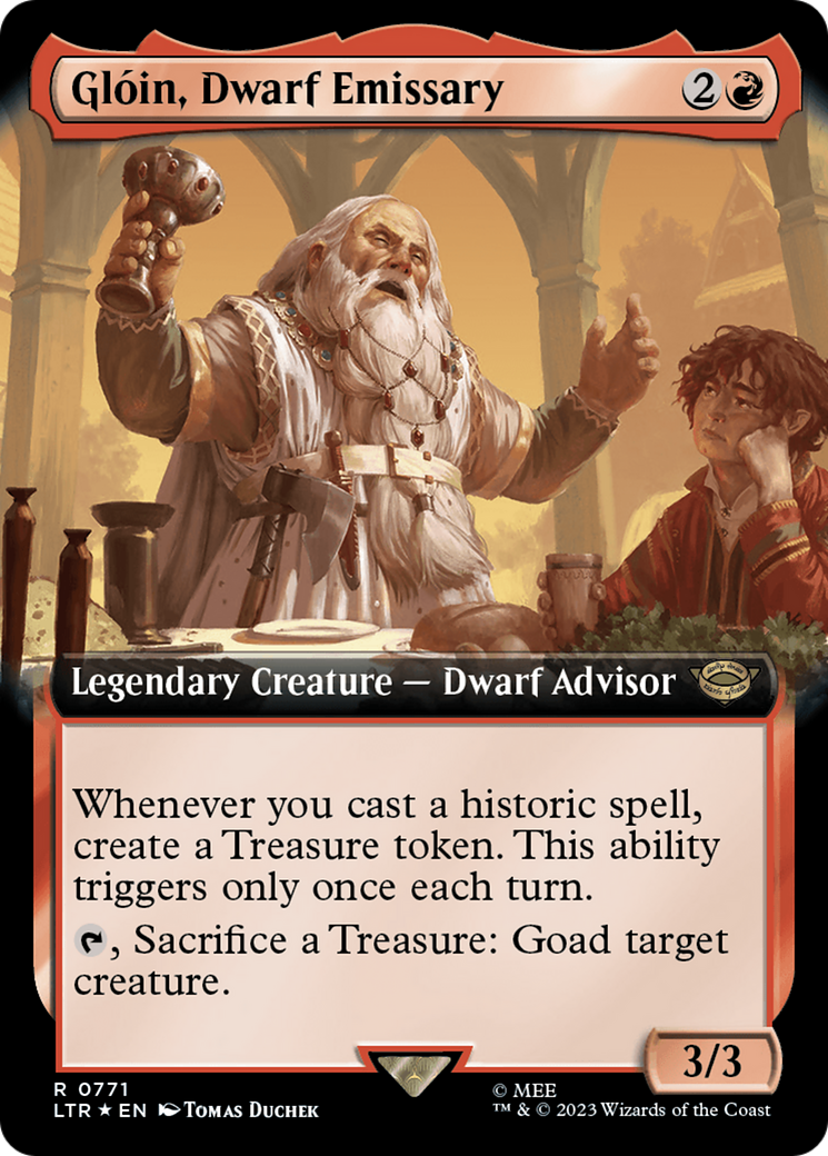 Gloin, Dwarf Emissary (Extended Art) (Surge Foil) [The Lord of the Rings: Tales of Middle-Earth] | Gaming Infinity