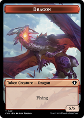 Saproling // Dragon (0021) Double-Sided Token [Commander Masters Tokens] | Gaming Infinity