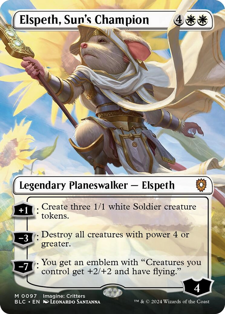 Elspeth, Sun's Champion (Borderless) [Bloomburrow Commander] | Gaming Infinity