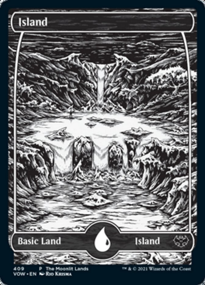 Island (The Moonlit Lands) (Foil Etched) [Innistrad: Crimson Vow Promos] | Gaming Infinity