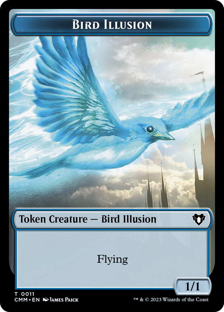 Spirit (0039) // Bird Illusion Double-Sided Token [Commander Masters Tokens] | Gaming Infinity