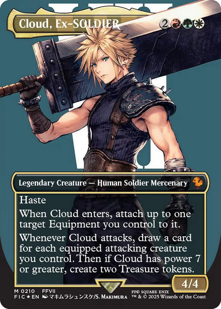 Cloud, Ex-SOLDIER (Borderless) (Surge Foil) [FINAL FANTASY Commander] | Gaming Infinity