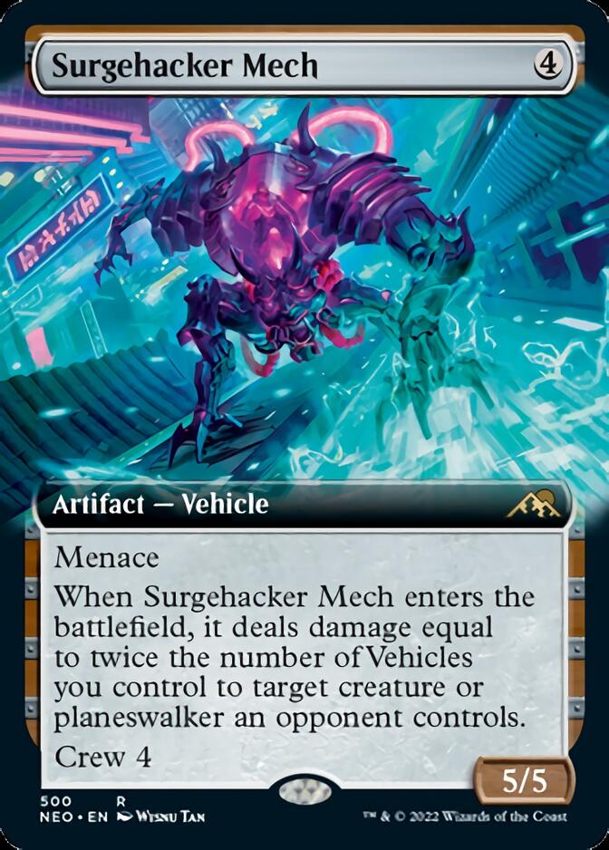 Surgehacker Mech (Extended Art) [Kamigawa: Neon Dynasty] | Gaming Infinity