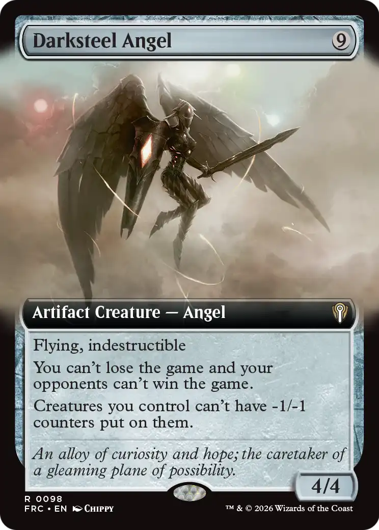 Darksteel Angel (Extended Art) [Reality Fracture Commander] | Gaming Infinity
