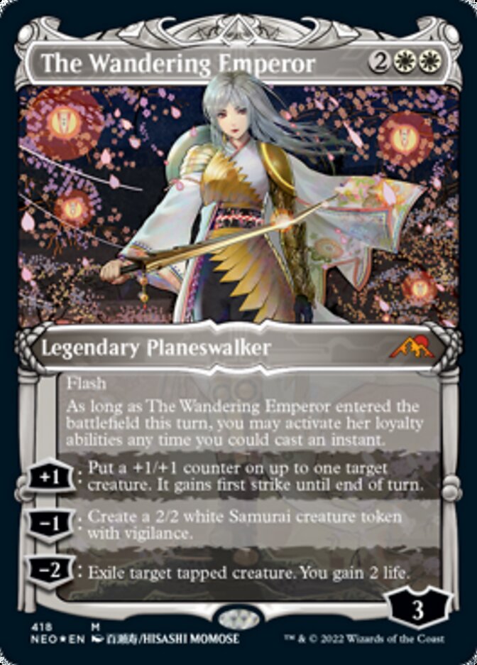 The Wandering Emperor (Showcase) (Foil Etched) [Kamigawa: Neon Dynasty] | Gaming Infinity